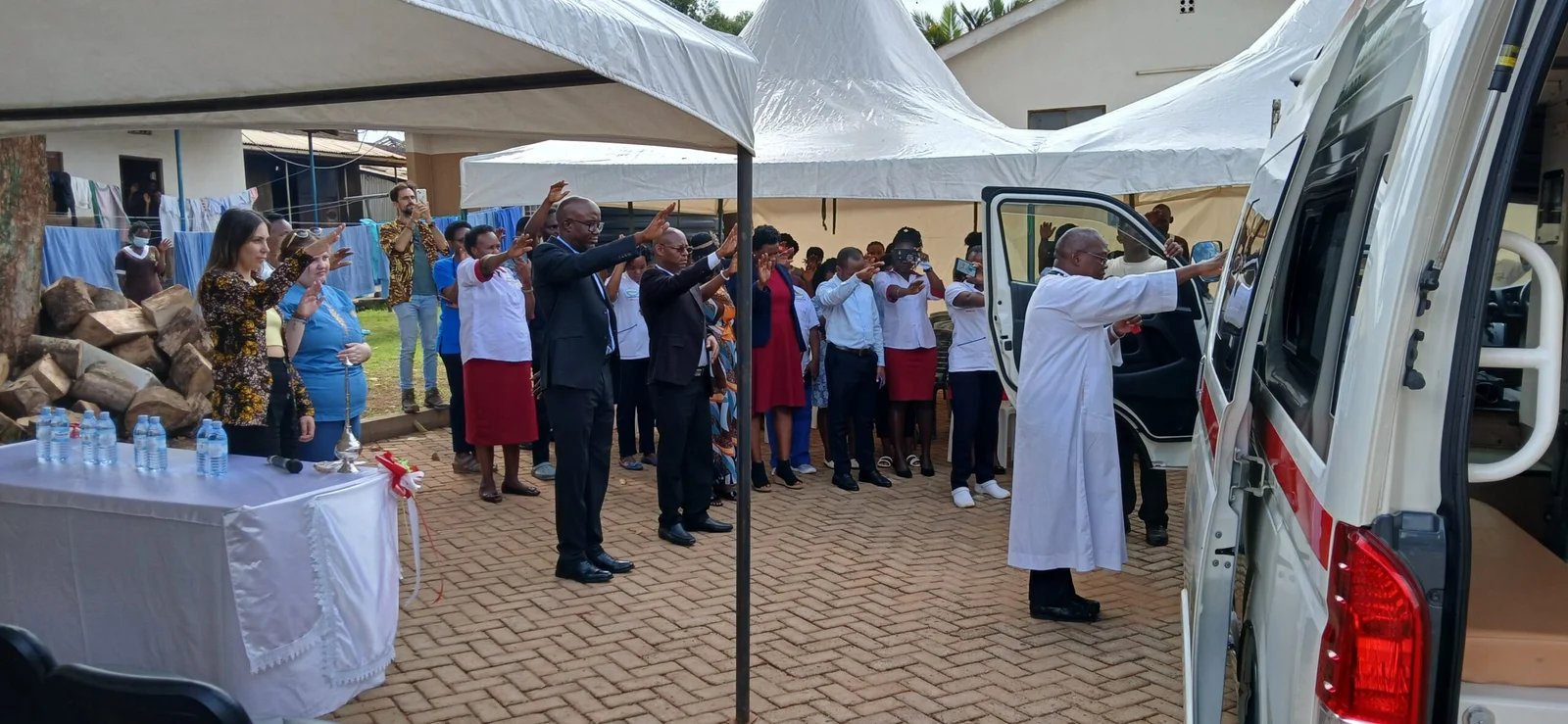 NASSO team and community at the ambulance launch